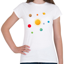 PRINTFASHION Naprendszer - Női póló - Fehér női póló