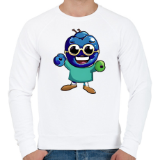 PRINTFASHION Napszemüveges áfonya - Férfi pulóver - Fehér