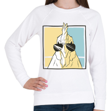 PRINTFASHION Napszemüveges csirke - Női pulóver - Fehér női pulóver, kardigán