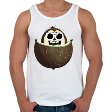 PRINTFASHION Napszemüveges kókusz - Férfi atléta - Fehér atléta, trikó