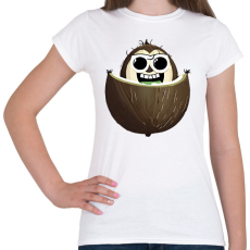 PRINTFASHION Napszemüveges kókusz - Női póló - Fehér