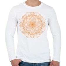 PRINTFASHION Narancs színű mandala - Férfi hosszú ujjú póló - Fehér férfi póló
