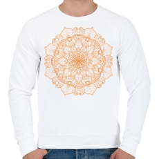 PRINTFASHION Narancs színű mandala - Férfi pulóver - Fehér