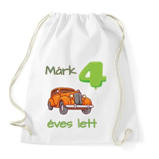 PRINTFASHION Narancssárga kocsi - Névvel, számmal - Sportzsák, Tornazsák - Fehér tornazsák