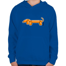 PRINTFASHION Narancssárga lufitacskó - Gyerek kapucnis pulóver - Királykék