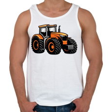 PRINTFASHION Narancssárga traktor - Férfi atléta - Fehér