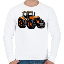 PRINTFASHION Narancssárga traktor - Férfi pulóver - Fehér férfi pulóver, kardigán