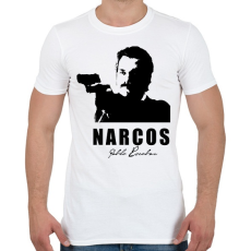 PRINTFASHION Narcos - Férfi póló - Fehér