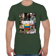 PRINTFASHION Narcos - Férfi póló - Katonazöld