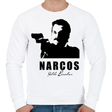 PRINTFASHION Narcos - Férfi pulóver - Fehér férfi pulóver, kardigán