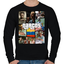 PRINTFASHION Narcos - Férfi pulóver - Fekete férfi pulóver, kardigán