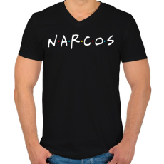 PRINTFASHION Narcos - Férfi V-nyakú póló - Fekete