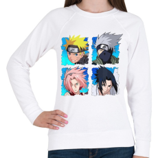 PRINTFASHION Naruto 4 karakter - Női pulóver - Fehér