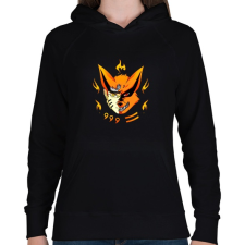 PRINTFASHION Naruto and Kurama - Női kapucnis pulóver - Fekete női pulóver, kardigán