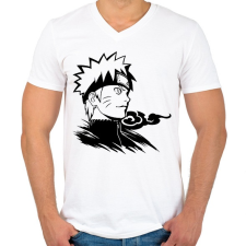 PRINTFASHION Naruto - Férfi V-nyakú póló - Fehér férfi póló