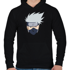 PRINTFASHION Naruto Kakashi head illustration, Kakashi Hatake Sasuke Uch - Férfi kapucnis pulóver - Fekete