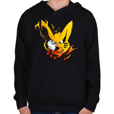 PRINTFASHION Naruto kyuubi - Gyerek kapucnis pulóver - Fekete gyerek pulóver, kardigán