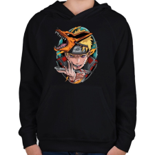 PRINTFASHION Naruto Kyuubi - Gyerek kapucnis pulóver - Fekete gyerek pulóver, kardigán