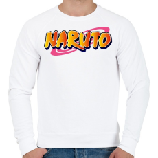 PRINTFASHION Naruto logo - Férfi pulóver - Fehér
