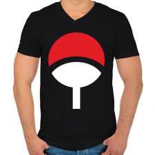 PRINTFASHION Naruto logo - Férfi V-nyakú póló - Fekete férfi póló