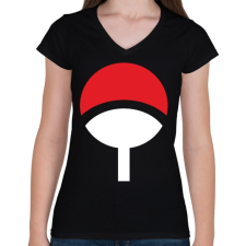 PRINTFASHION Naruto logo - Női V-nyakú póló - Fekete női póló