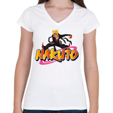 PRINTFASHION Naruto - Női V-nyakú póló - Fehér