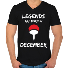 PRINTFASHION Naruto szülinap - December - Férfi V-nyakú póló - Fekete