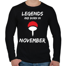 PRINTFASHION Naruto szülinap - November - Férfi hosszú ujjú póló - Fekete férfi póló