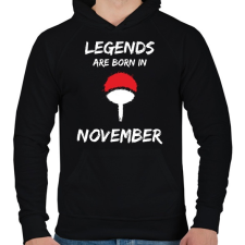 PRINTFASHION Naruto szülinap - November - Férfi kapucnis pulóver - Fekete férfi pulóver, kardigán