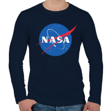 PRINTFASHION NASA logo - Férfi hosszú ujjú póló - Sötétkék férfi póló