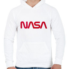 PRINTFASHION Nasa logó - Férfi kapucnis pulóver - Fehér