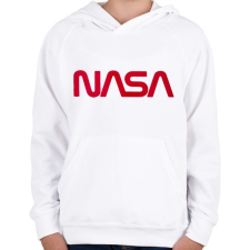 PRINTFASHION Nasa logó - Gyerek kapucnis pulóver - Fehér gyerek pulóver, kardigán