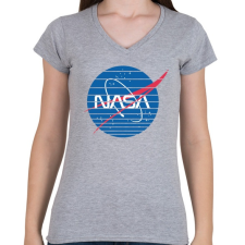PRINTFASHION Nasa logo - Női V-nyakú póló - Sport szürke női póló
