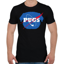 PRINTFASHION Nasa mopsz - Férfi póló - Fekete férfi póló