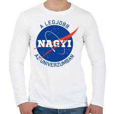 PRINTFASHION Nasa Nagymama - Férfi hosszú ujjú póló - Fehér férfi póló