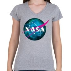 PRINTFASHION NASA NEBULA - Női V-nyakú póló - Sport szürke