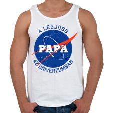 PRINTFASHION Nasa Papa - Férfi atléta - Fehér atléta, trikó