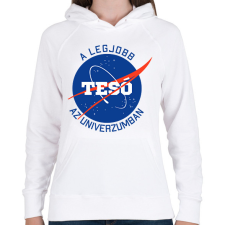 PRINTFASHION Nasa Tesó - Női kapucnis pulóver - Fehér női pulóver, kardigán