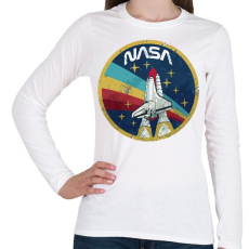 PRINTFASHION NASA vintage - Női hosszú ujjú póló - Fehér