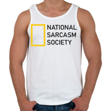 PRINTFASHION National Sarcasm Society - Black - Férfi atléta - Fehér atléta, trikó