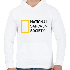 PRINTFASHION National Sarcasm Society - Black - Férfi kapucnis pulóver - Fehér