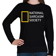 PRINTFASHION National Sarcasm Society - White - Női pulóver - Fekete
