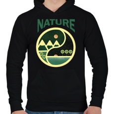 PRINTFASHION Nature jin jang - Férfi kapucnis pulóver - Fekete