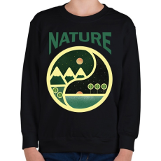 PRINTFASHION Nature jin jang - Gyerek pulóver - Fekete