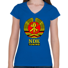 PRINTFASHION NDK DDR Műhely Tuning Címer (3 szín) - Női V-nyakú póló - Királykék női póló
