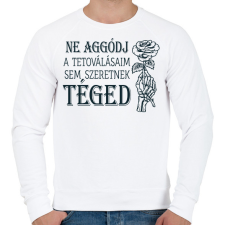 PRINTFASHION Ne aggódj - Tetoválás - Férfi pulóver - Fehér férfi pulóver, kardigán