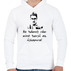 PRINTFASHION ne bámulj rám - Férfi kapucnis pulóver - Fehér