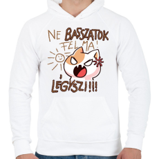 PRINTFASHION Ne basszatok fel ma! Légyszi! - Férfi kapucnis pulóver - Fehér