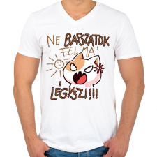 PRINTFASHION Ne basszatok fel ma! Légyszi! - Férfi V-nyakú póló - Fehér férfi póló
