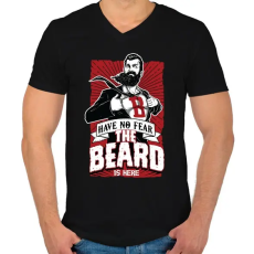PRINTFASHION Ne félj, itt a szakállam! - Férfi V-nyakú póló - Fekete